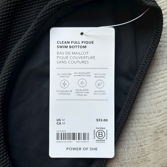 Athleta Triangle Bikini Top Size Small & Clean Full Pique Swim Bottoms Size Med - Picture 4 of 6